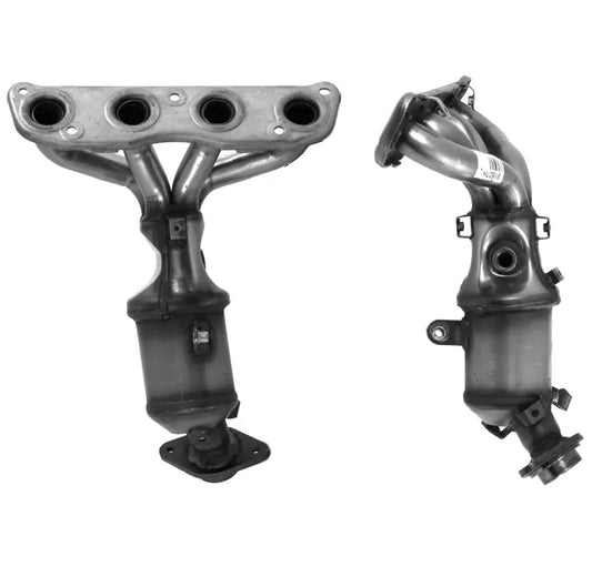 Zwei silberne Katalysatoren für Nissan Qashqai+2 MR20DE Motor 07-12 2.0i 16v